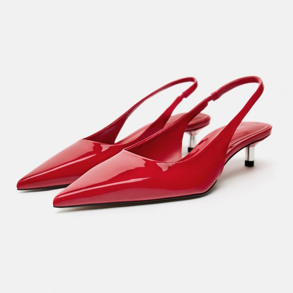 Never worn Zara slingback kitten heels